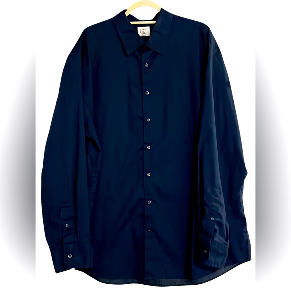 OLD NAVY Men’s Solid Navy Blue Classic Fit Button Down Shirt, Size XXL, GUC.